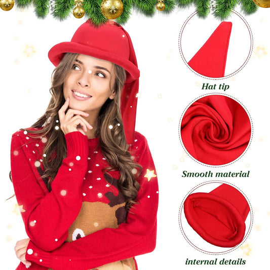 minkissy Halloween Gnome Hat Decorative Elf Hat Cosplay Costume Prop for Parties, Red Polyester Cap, 20. 47 Inch