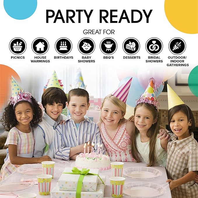 Exquisite Party Solids Clear Plastic Plates For Party Supplies 10" Clear Disposable Plates Heavy Duty 50 Pcs Plastic Dinnerware Sets Heavy Duty 350 GSM Disposable Dinnerware Set