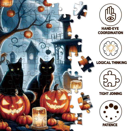 1000 Piece Halloween Puzzles for Adults Kids: Haunted House Mansion Puzzle Party Game Toy Gifts for 3+ Years Old Boys Girls Halloween Nightmare Before Christmas Jigsaw Puzzle for All Ages