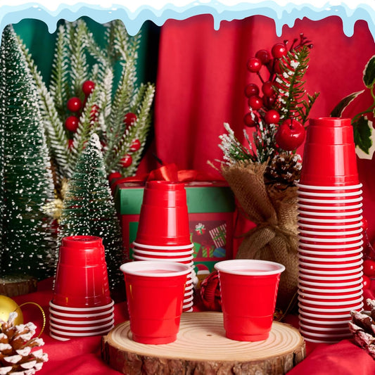Lilymicky 1080 PACK 2 oz Plastic Shot Glasses, Mini Red Disposable Shot Cups for Parties, Carnivals, and Any Events