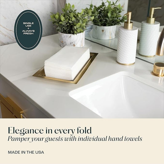 300-Pack Servietto Disposable Linen-Feel Guest Towels - 12" x 17" Disposable Cloth-Like Hand Towels - Made In USA, Soft and Absorbent Paper Napkin for Kitchen, Bathroom, Party, Wedding, Or Event