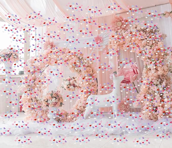 ONLYKXY 200pcs Sponge Decor Flower Heart Shape Petal Glitter Confetti for Wedding Party Valentine's Day