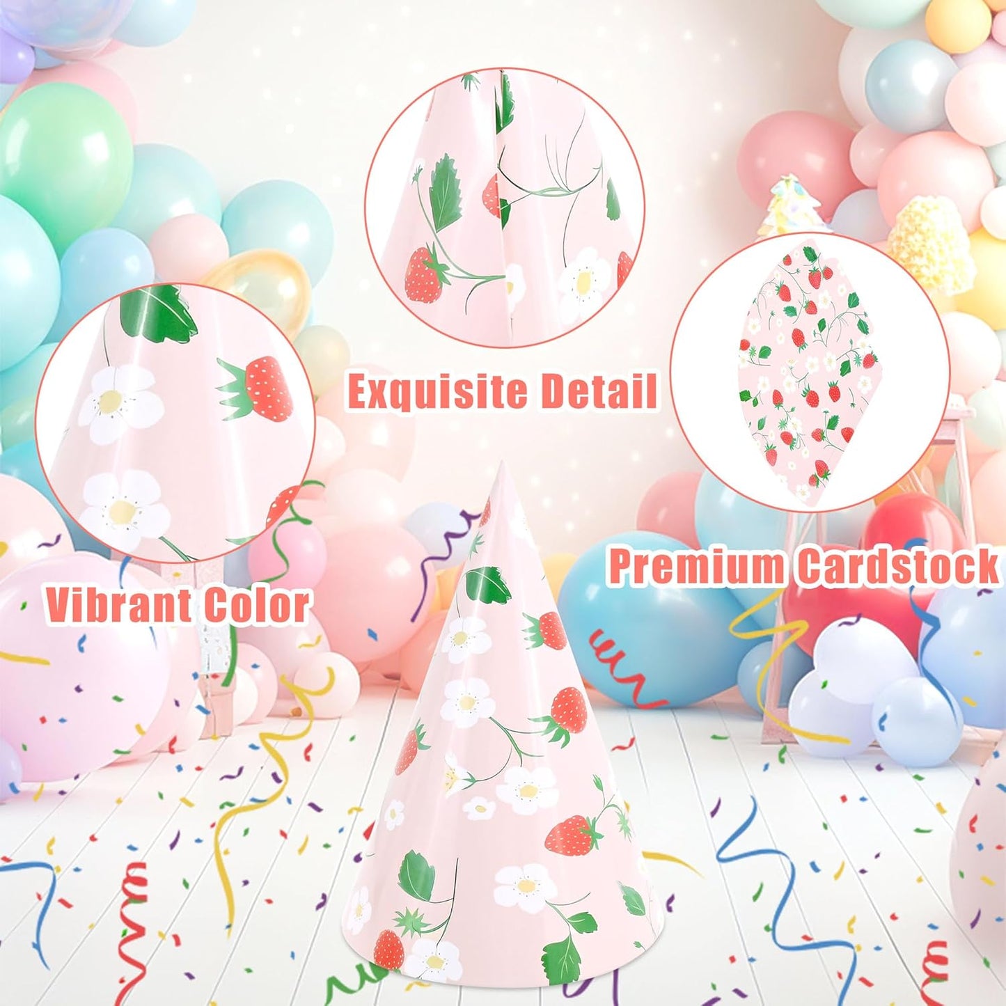 CANREVEL Party Hats for Kids and Adults, Party Supply for Party Decorations, Party Headwear for Birthday Celebration