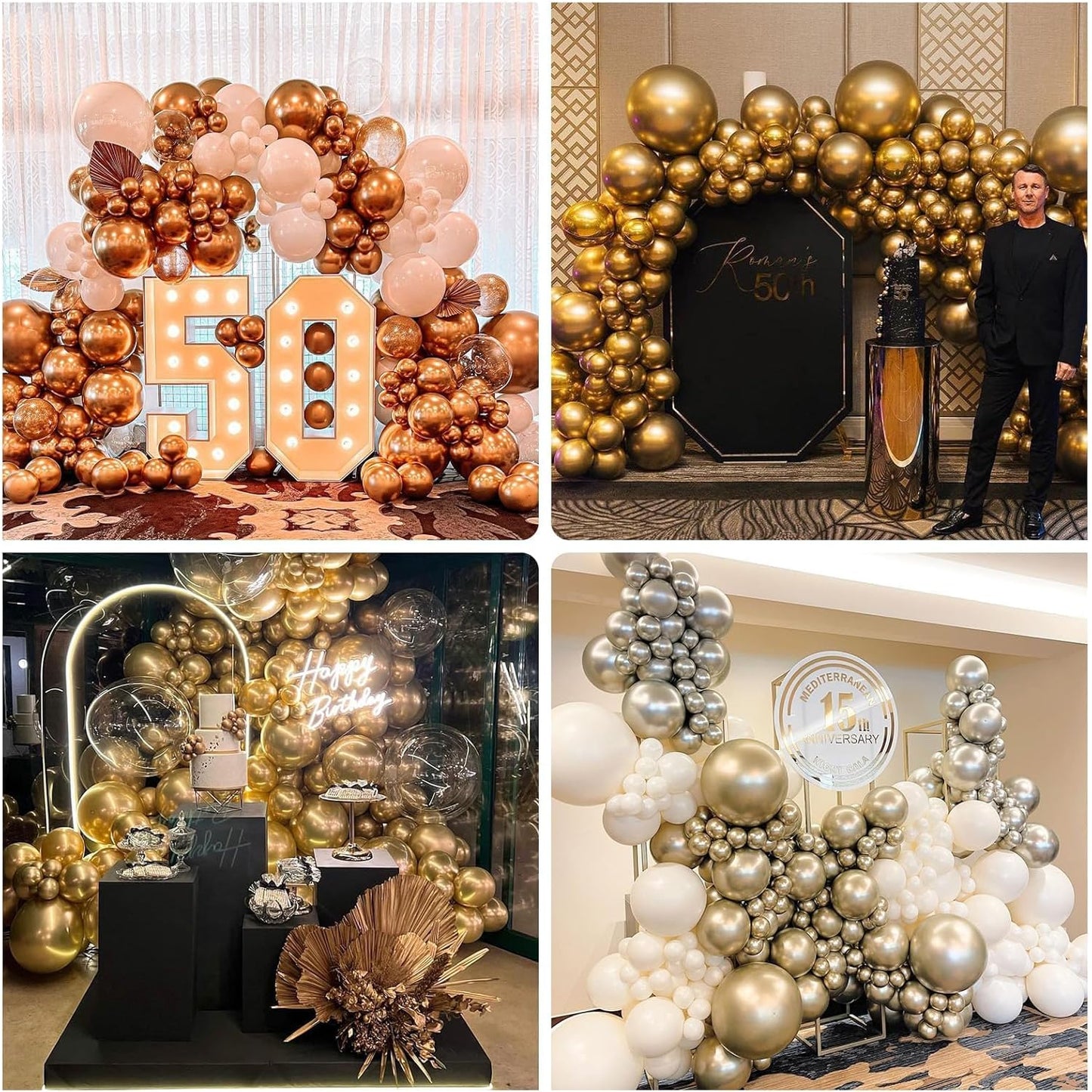 5 Inch Gold Balloons, 60 PCS Gold Metallic Balloon Small Metallic Gold Chrome Balloons 5'' Mini Matte Golden Latex Balloons for Birthday Graduation Anniversary Baby Shower Party Decorations