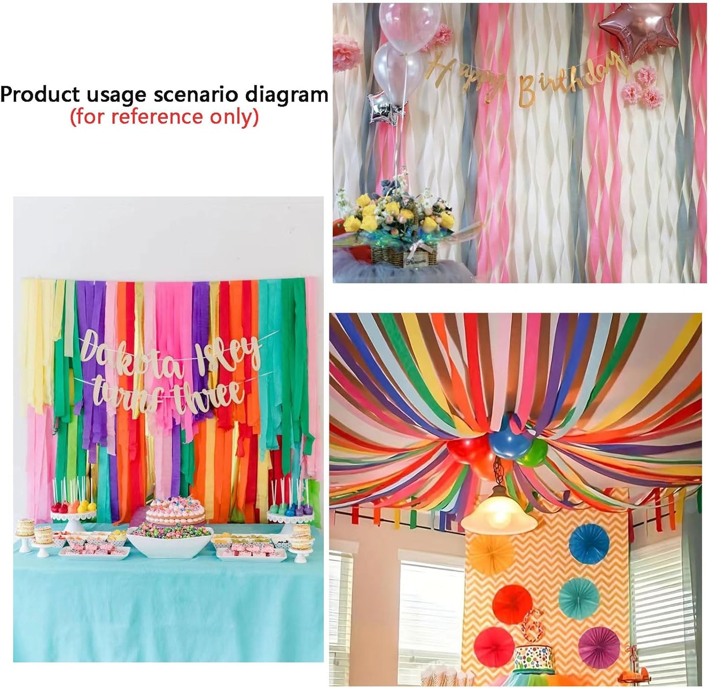 We Moment Green and Blue Crepe Paper Streamers 1.8 Inch Widening 6 Rolls,Green Blue Party Decorations Streamer 82 feet per roll for Birthday Baby Shower Party Decorations