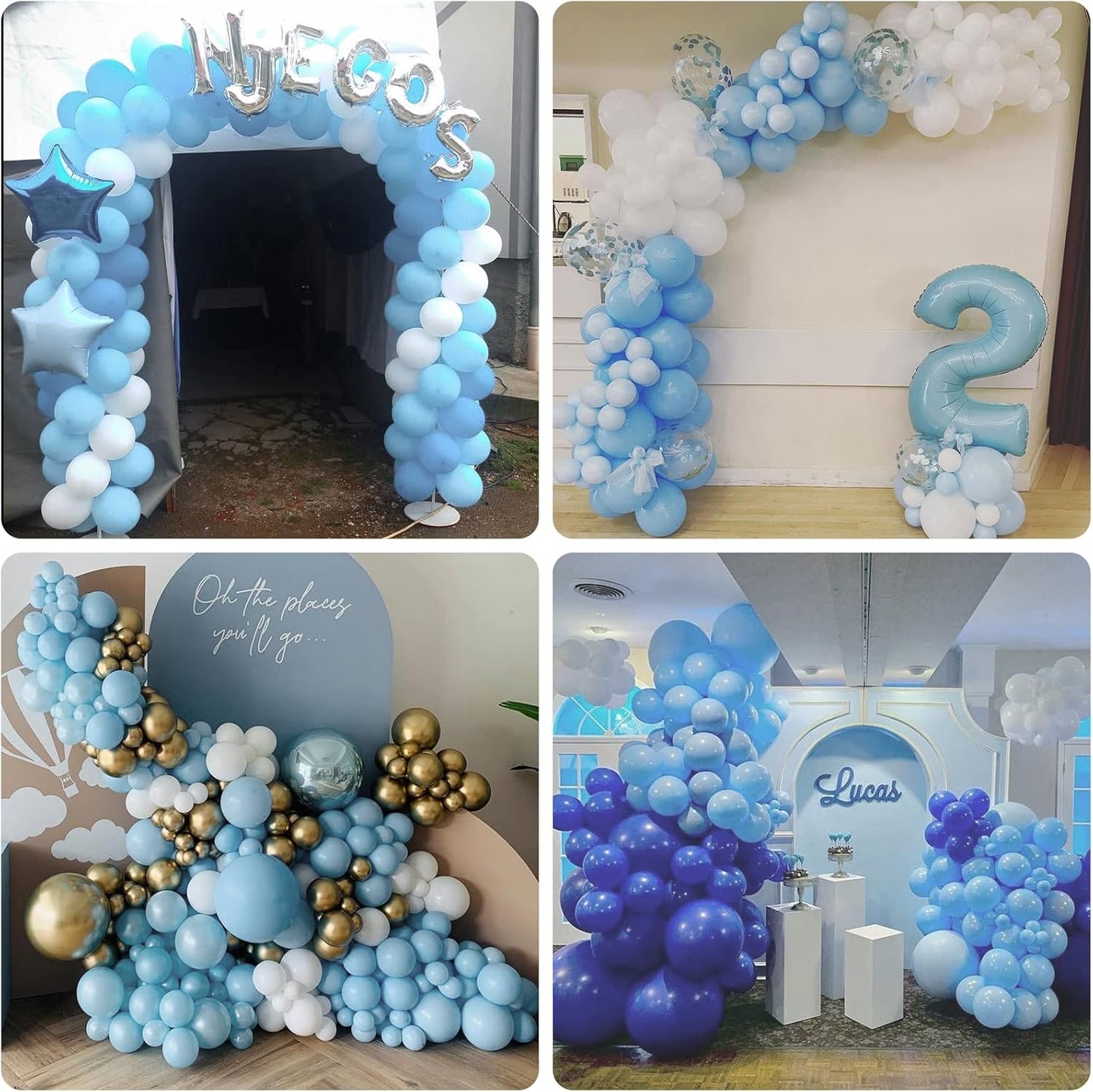 Labeol 151PCS Light Blue Balloons 18/12/10/5 Inch Blue Balloons Party Latex Balloons Garland Balloon Arch for Birthday Baby Shower Wedding Bachelorette Anniversary Halloween Decorations