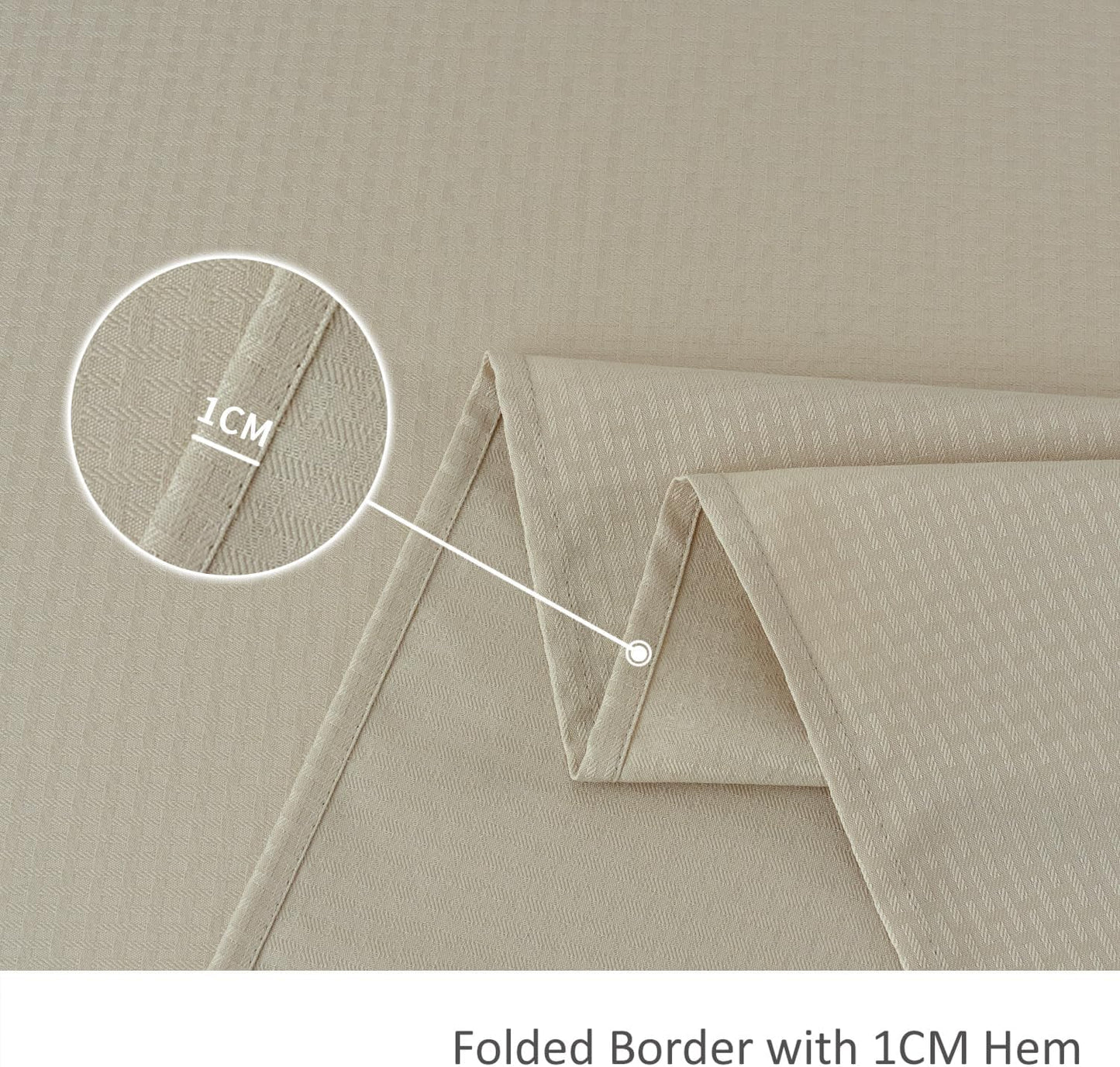 maxmill Rectangle Tablecloth Weaved Pattern Waterproof Spillproof Wrinkle Free Table Cloth, Kitchen Dining Tabletop Decoration, Fabric Table Cover for Holiday Parties, 52 x 70 Inch, Natural