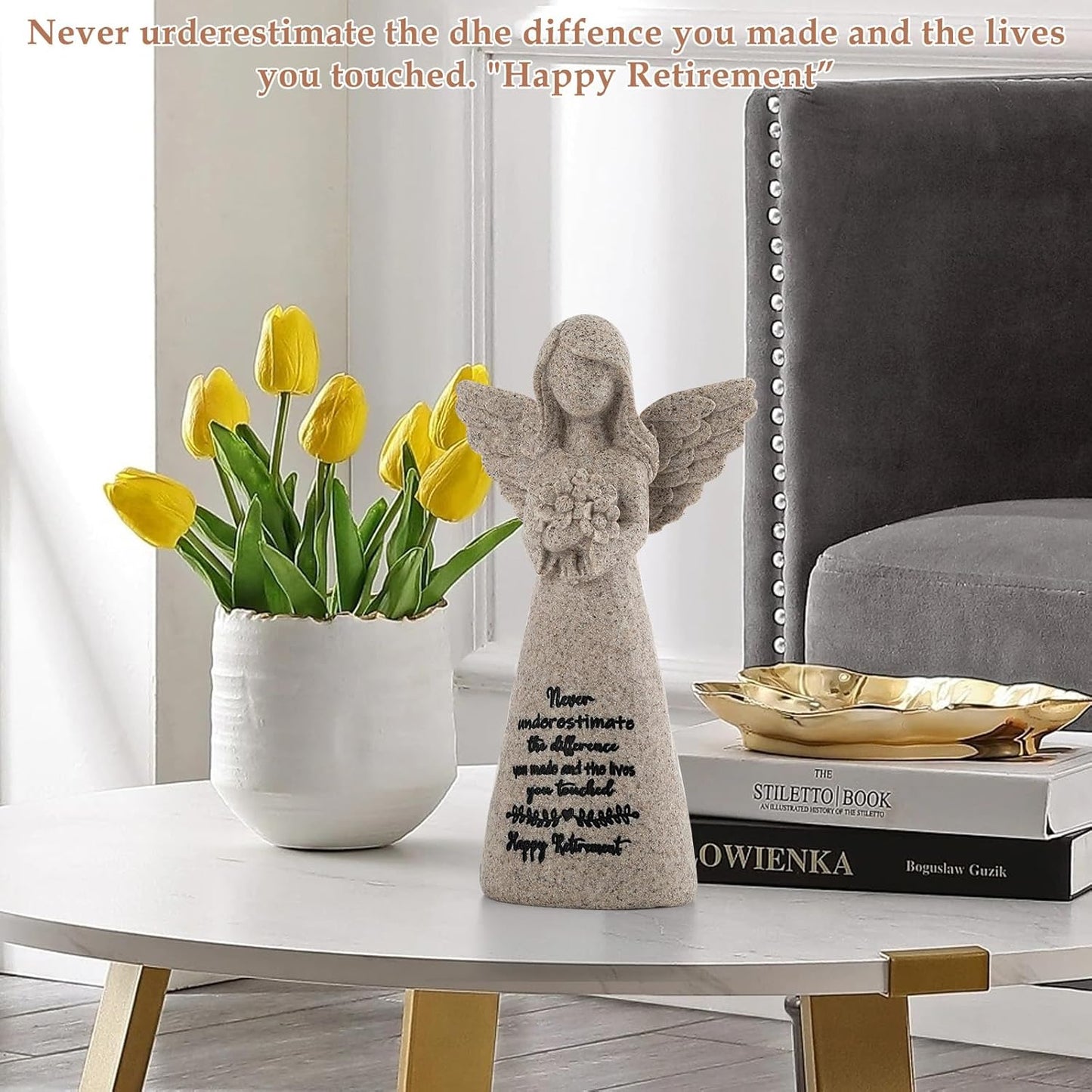 Retirement Gift for Woman 2025, Happy Retirement Gift for Woman Coworker Teacher Nurses Doctors Friends, 6" Retired Angel Figurine Party Decorations