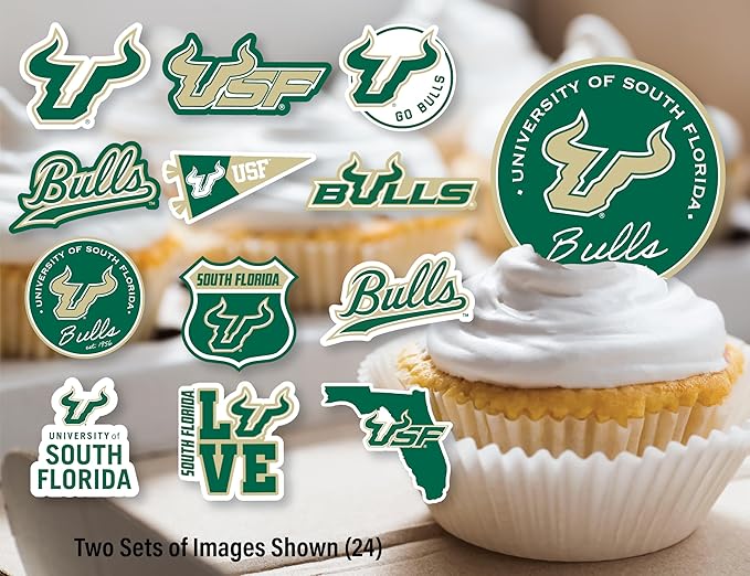 University of South Florida Party Supplies for USF Football, Birthday Gift, Graduation Party Banner and Cake Toppers (42 Pieces)(South Florida Bulls)