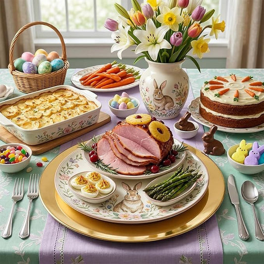 6 Pack 13'' Gold Dinner Charger Plates Set, Reusable Stainless Steel Round Plate Chargers Bulk for Easter Elegantes Party Wedding