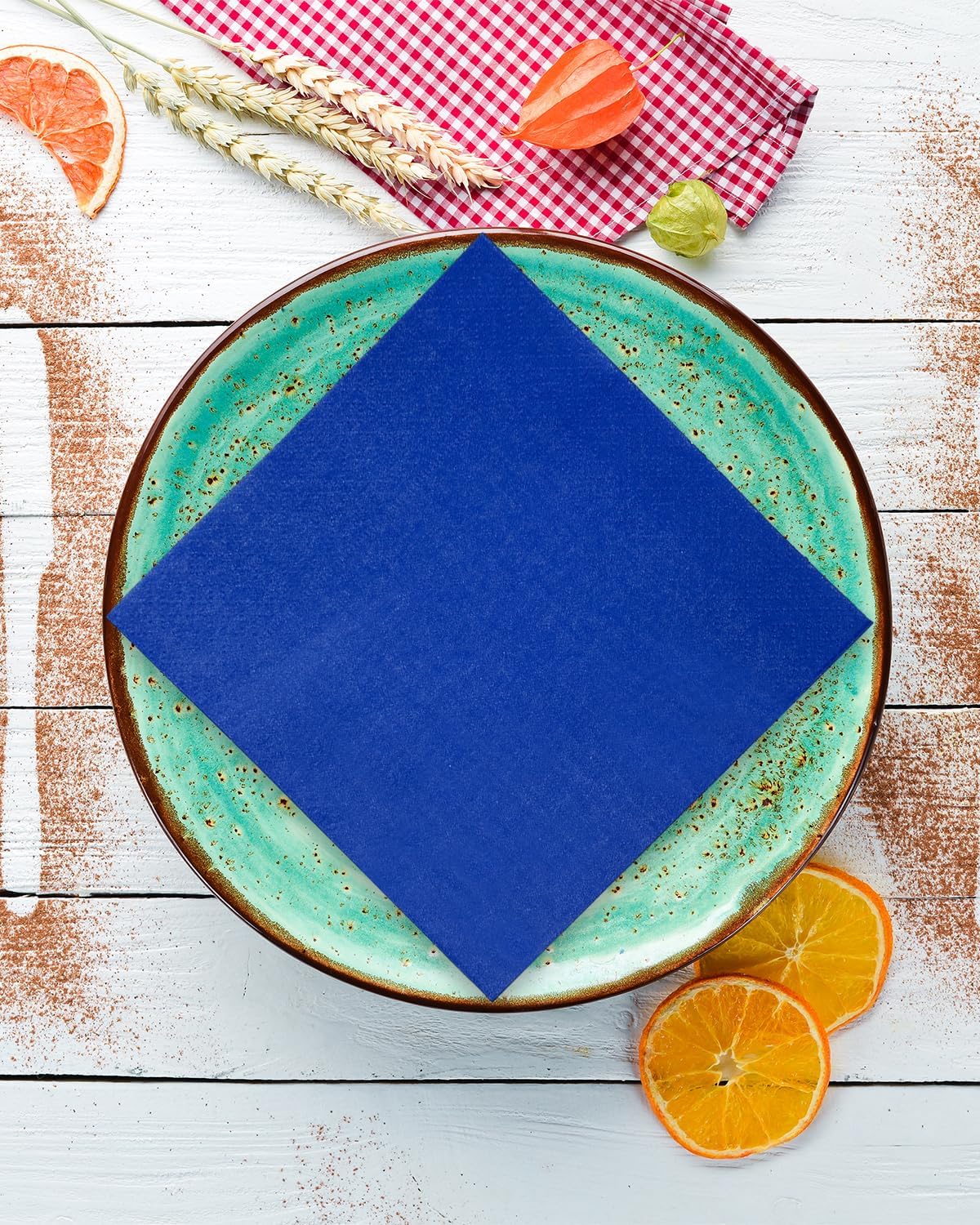 Klein Blue Cocktail Napkins 5 * 5inch disposable Beverage Napkin paper for Cocktail, Wedding, Dinner,Birthday Party Dessert Wine Paper Napkins( 120 Count)