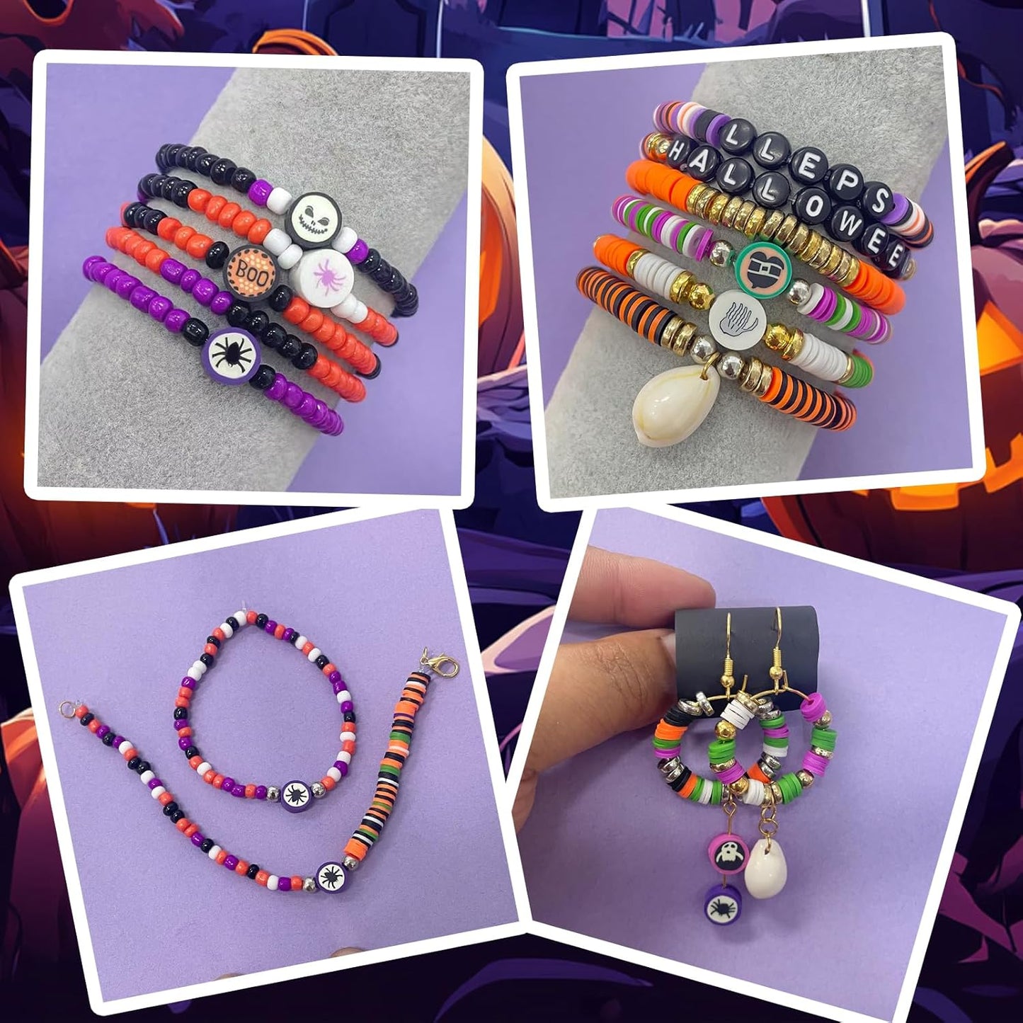 YMSDZHL 3300+PCS Clay Beads Bracelet Making Kit,Halloween DIY Flat Preppy Beads for Friendship Jewelry Making,Polymer Heishi Beads with Charms Gifts for Teen Girls Crafts for Ages 4-12
