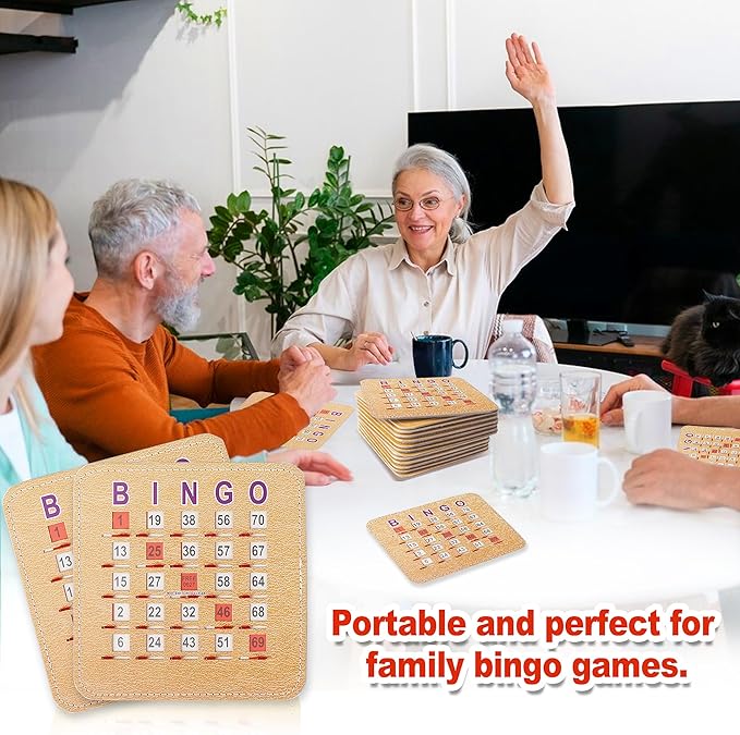 GSE Games & Sports Expert Shutter Bingo Cards, Finger-Tip Shutter Slide Bingo Cards, Easy-Read Large Print Bingo Cardboard with Sliding Windows