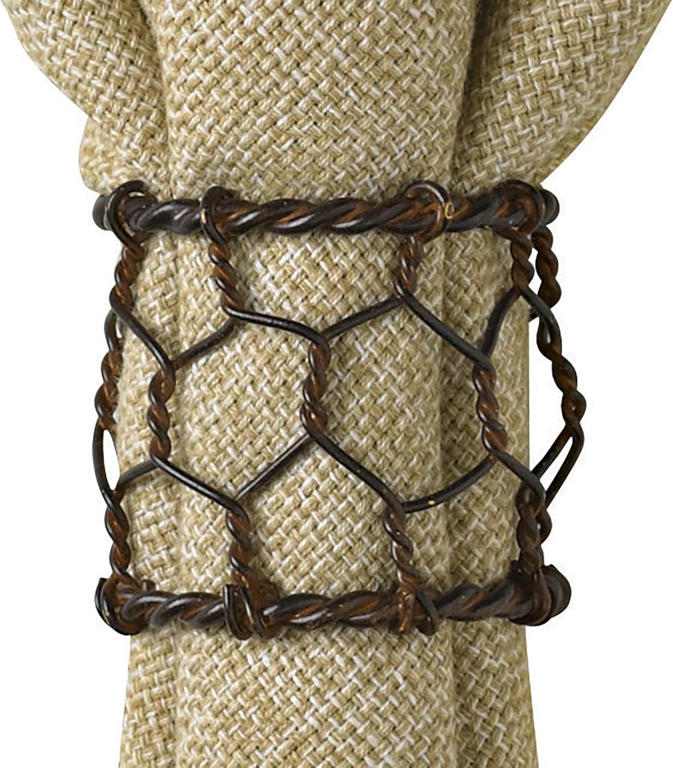Park Designs Chicken Wire Napkin Ring Set of 4 | Rustic Farmhouse Metal Napkin Holders with Distressed Brown Finish | 1.75" H x 1.75" W x 2" D | Country Primitive Table Decor