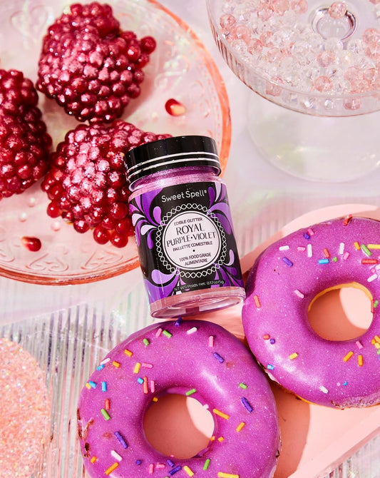 Sweet Spell Edible Glitter (15g) - Shimmer Sparkles for Drinks, Cakes, Cocktails - 100% Edible & Food Grade Glitter, Vegan, Gluten-Free (Purple)
