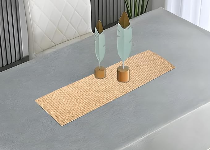 Lightnpro Reversible Jute Woven Table Runner - Farmhouse Burlap, Eco-Friendly Rustic Vintage Dining Decor, Natural Jute Table Décor for Christmas Holiday New Year Table - 13x36 Inch, Natural Color