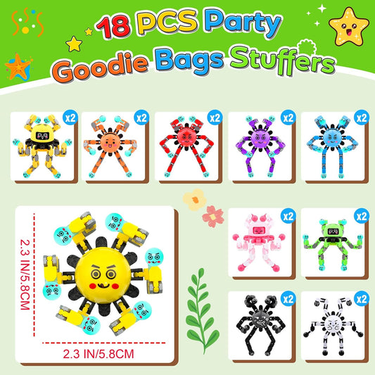 18 PCS Fidget Spinner Toys for Kids & Adults,Party Favors Supplies Goodie Bags Stuffers,Classroom Fidget Small Prizes for Students,Bulk Travel Sensory Toy for 3-5-8-12,Boy Girl Birthday Gifts