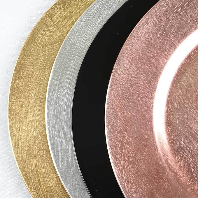 Efavormart 6 pcs 13" Gold Round Charger Plates for Tabletop Decor Holiday Wedding Catering Event Decoration