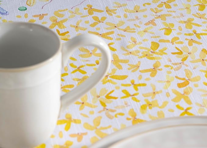 Maison d' Hermine Table Cloth Rectangle Table 100% Cotton 70 x 140 Inches Tablecloth Reusable Decorative for Dining Room Farmhouse Home Valentines Day Decorations Spring Summer - Easter Zest