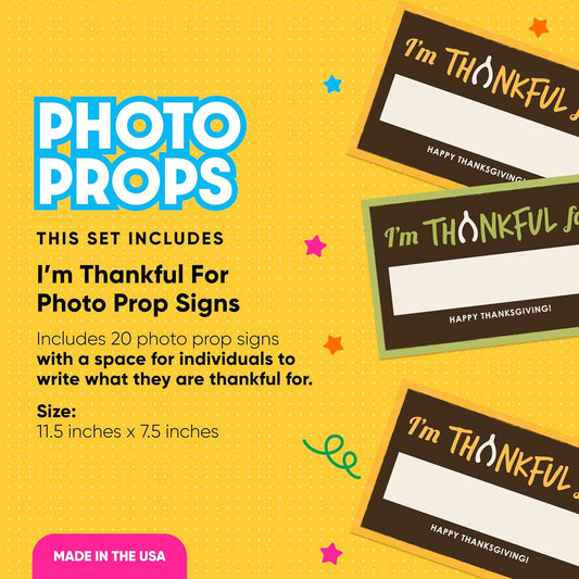 Big Dot of Happiness I'm Thankful for - Thanksgiving Photo Booth Props Kit - 20 Piece