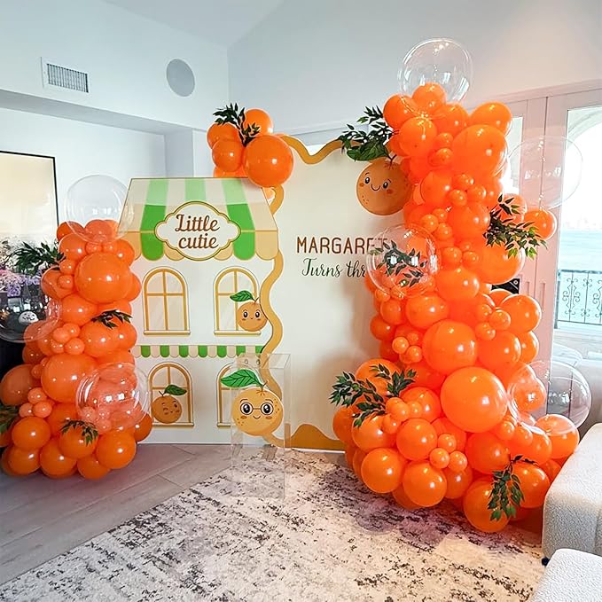Orange Balloon Arch Kit 130pcs – Pastel & Light Orange Latex Garland for Halloween, Graduation & Birthday Parties