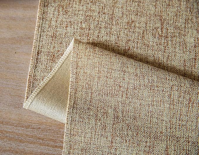 ZeeMart Beige Table Runners 108 Inches Long, Burlap Linen Style Rustic Farmhouse Table Runner, Long Boho Dining Table Runner, 13x108 Inches, Oatmeal Beige