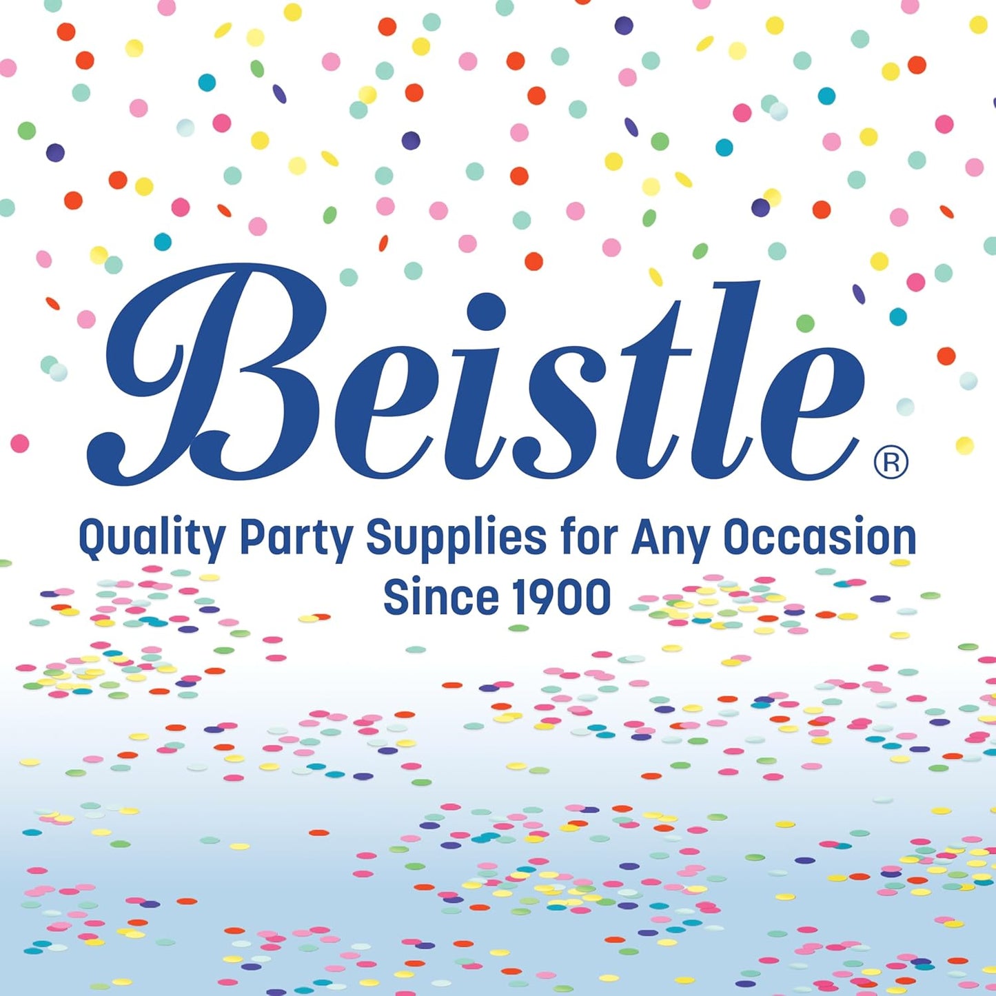Beistle White Metallic Plastic Wrapped Balloon Weights For Birthday Parties, Weddings, Anniversaries, Table Décor, Celebrating With You Since 1900, 5.5" x 2.5", 6 Piece