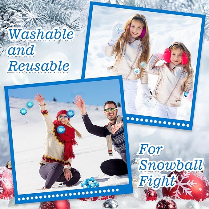 Zhanmai Winter Snowflake Stress Balls Bulk Snow Squeeze Balls Stress Relief Ball for Winter Holiday Decorations Goodie Bag Fillers(30 Pcs,1.77 Inch)