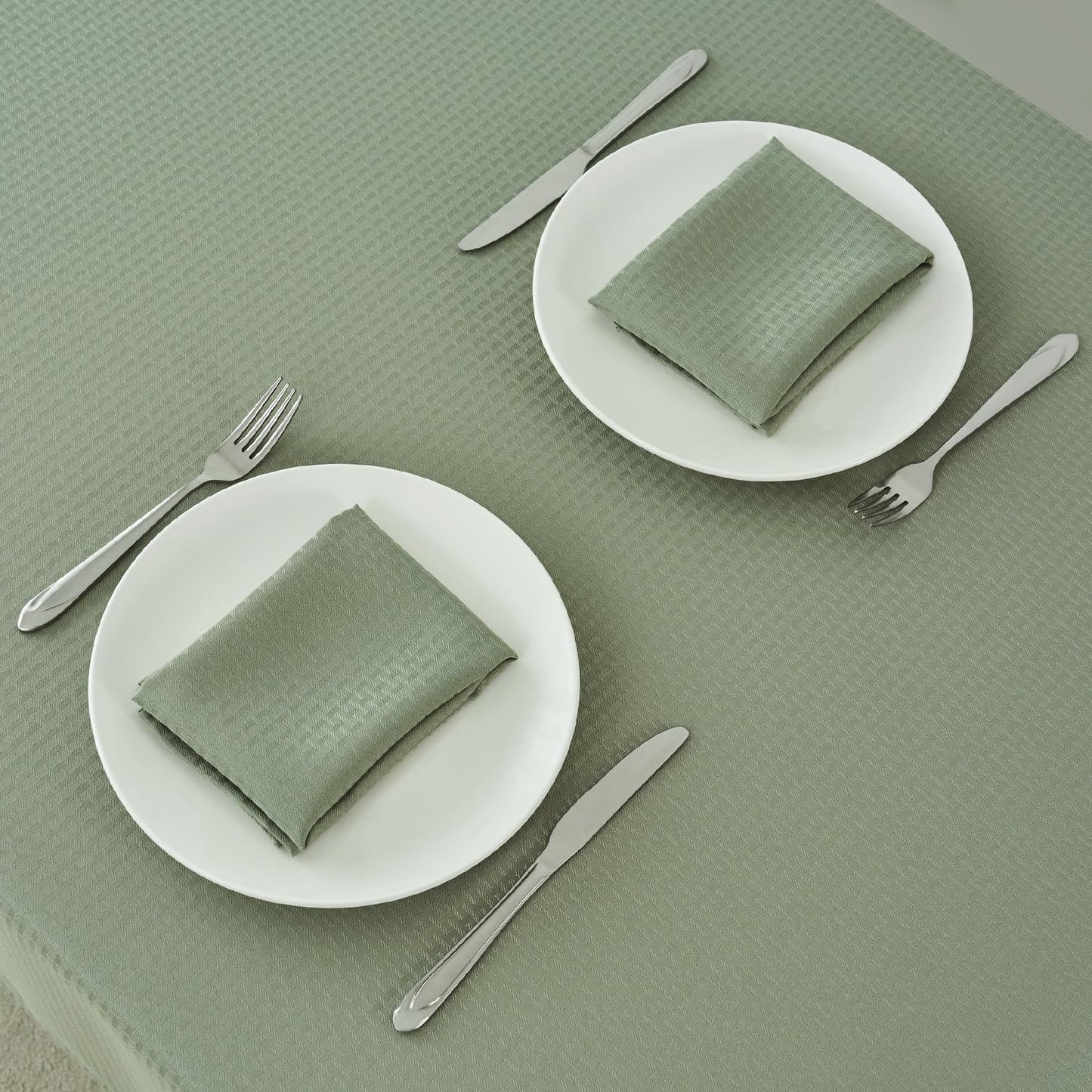 maxmill Cloth Napkins Weaved Texture Pattern Soft Comfortable and Luxury Serviette for Restaurant Family Dinners Weddings Parties and Banquets Set of 4 Pieces, 20 x 20 Inch Sage Green