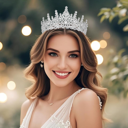 Tiaras and Crowns for Women Crystal Princess Tiaras Rhinestone Queen Crowns For Wedding Bridal Birthday Prom Pageant Party (Tiara 100)