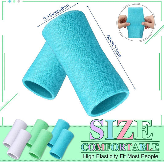 WILLBOND 6 Inch Wrist Sweat Bands for Men Women Tennis Elastic Athletic Long Sweatband Wrist Absorbent for Basketball Tennis Running Outdoor Activity