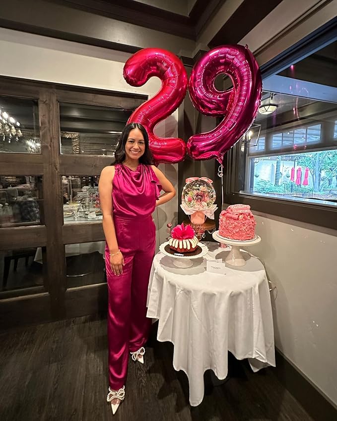 Hot Pink Number 9 Balloon 40 Inch, 9th Birthday Party Decorations for Children, Giant 9 Foil Balloon for Party Supplies