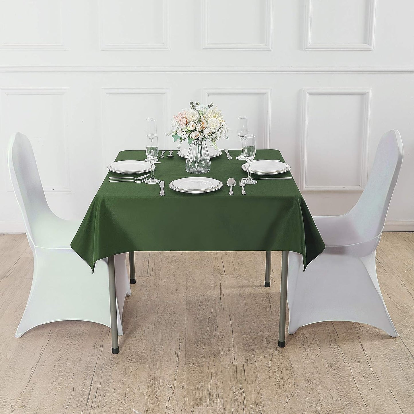 Cupuamon Square Tablecloth 52x52 inch Washable Polyester Fabric Table Cloth for Wedding Party Dining Banquet Decoration(52x52,Willow)