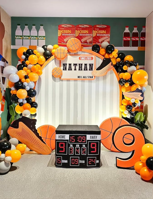 Halloween Balloon Garland Arch Kit, 134 pcs Orange Black White Gold Latex Balloons in Assorted Sizes, Perfect for Halloween Party, Haunted House, Spooky Birthday or Indoor Outdoor Decor