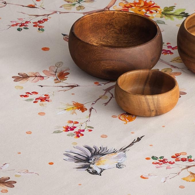 Maison d' Hermine Table Cloth Rectangle Table 100% Cotton 70 x 90 Inches Fall Tablecloth Reusable Everyday Use for Thanksgiving Christmas Decorations Dining Farmhouse Party (Kelim - Prairie)