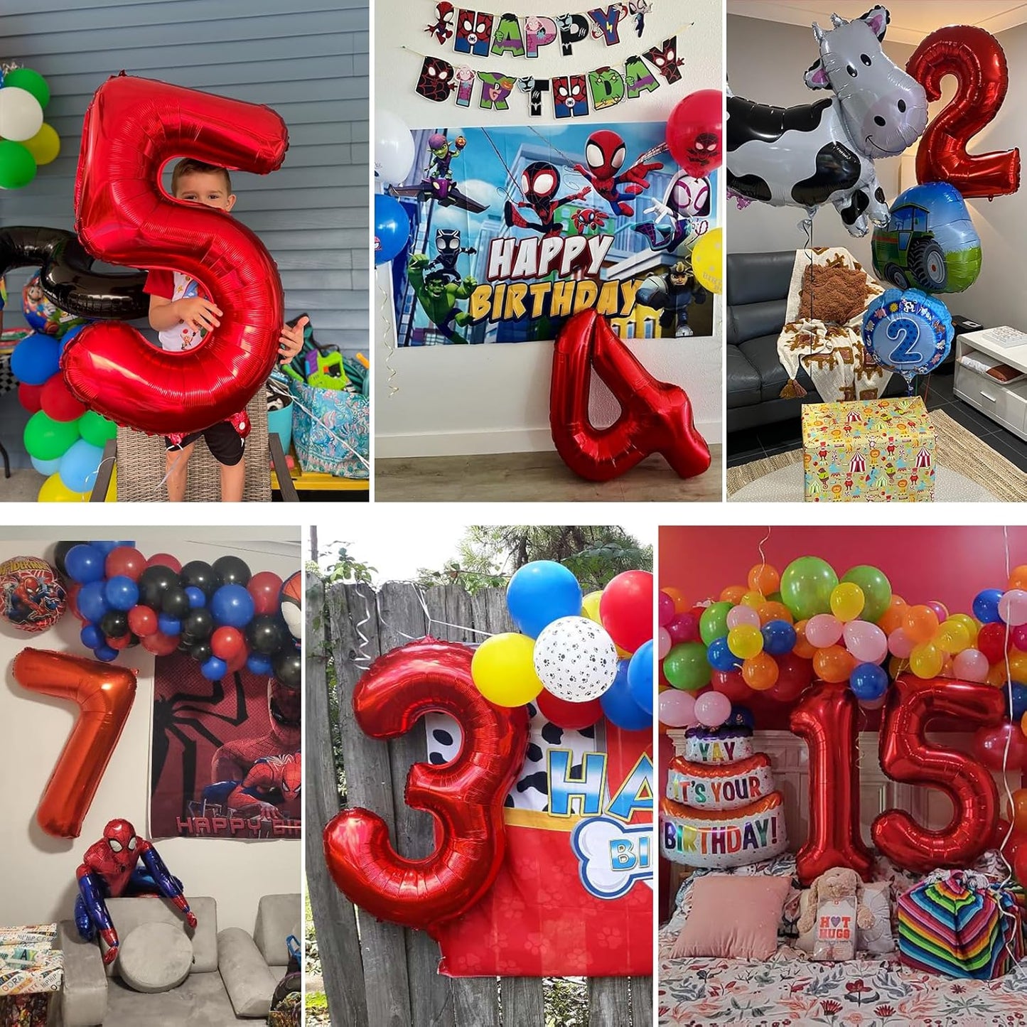 Smlpuame 40 inch Number Balloon 0-9 Red Large Number 8 Balloons,Digital Balloons for Birthday Party Celebration Decorations Supplies, Helium Foil Number Balloons for Wedding Anniversary