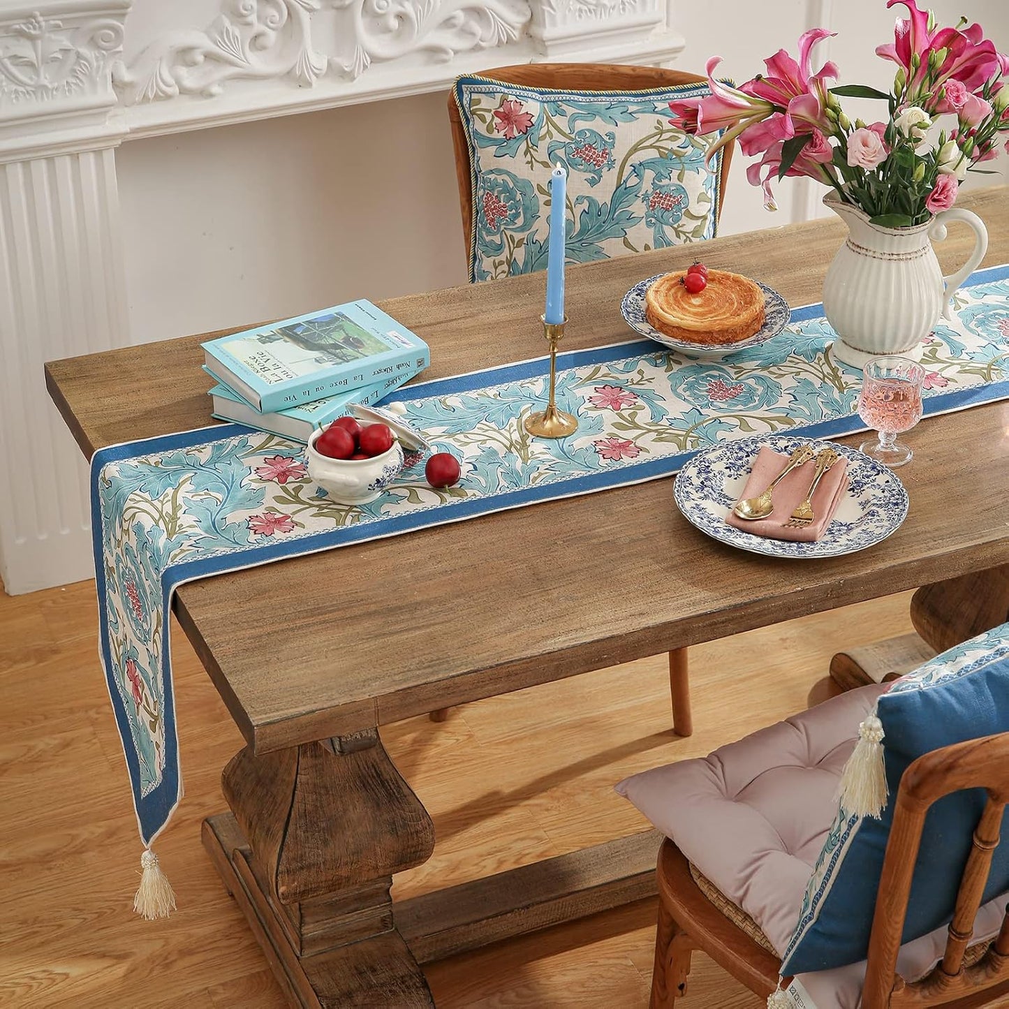patdrea Linen Leopard Animal Table Runner Farmhouse for Home Kitchen Dining Decor Parties Family Dinners Christmas 12"x 71"