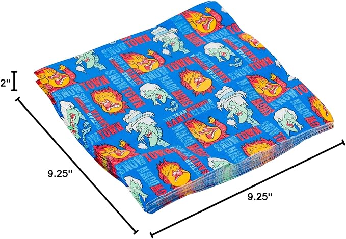 Silver Buffalo The Year Without a Santa Claus Heat Snow Miser Christmas 32 Pack Partyware Disposable Paper Plates and Napkins