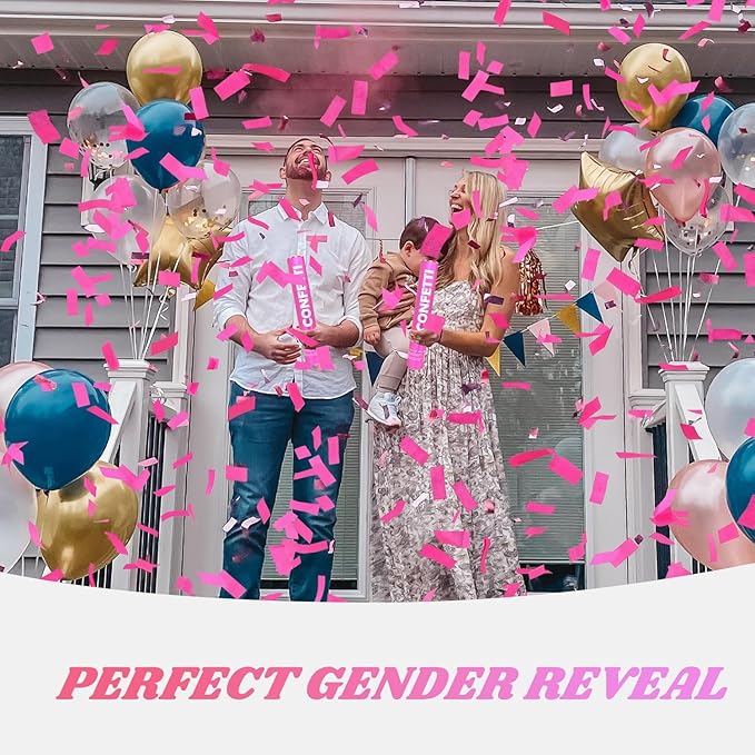 Confetti Cannon Pink Biodegradable Confetti Poppers 12Pack Party Poppers Confetti Shooters Pink Sticks for Wedding Graduation Engagement Anniversary Bridal Shower Valentines Day Birthday