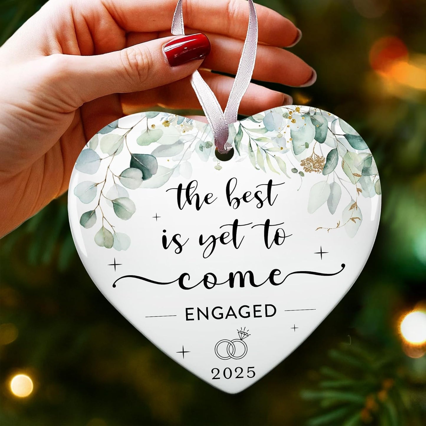 Engagement Gifts for Couples - Engagement Gifts for Women, Her, Fiance, Friends - Engaged Ornament 2025 - Unique Bride to Be Gift, First Christmas Engaged Ornament for 2025 Celebration