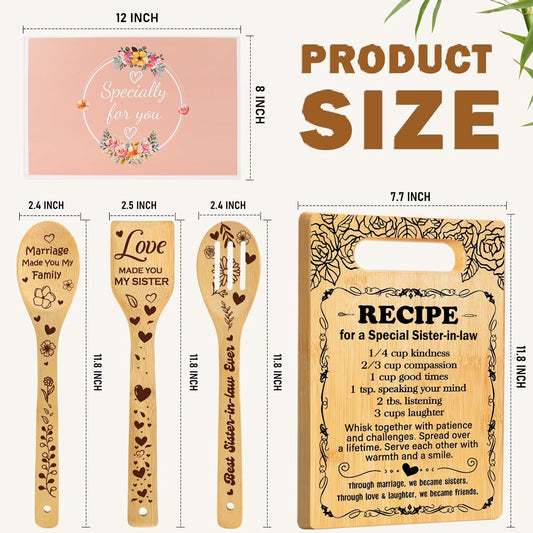 Sister in Law Birthday Gifts, Best Sister in Law Gifts from Sister, Cutting Board Set Gift for Sister-in-Law, Sister-in-Law Gifts for Mother's Day Wedding Christmas