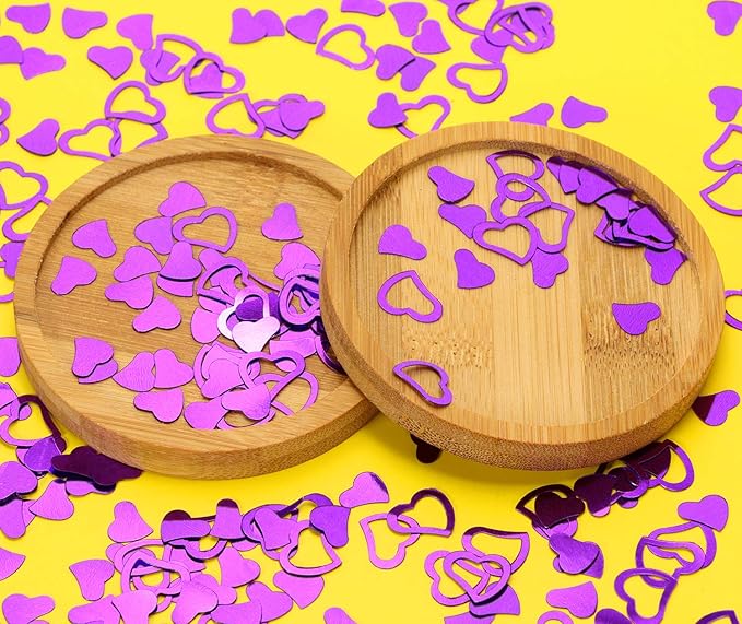 ONLYKXY 1200Pcs Love Heart Shaped Confetti, Table Wedding Decoration, Glitter Confetti for Wedding Party (Purple)