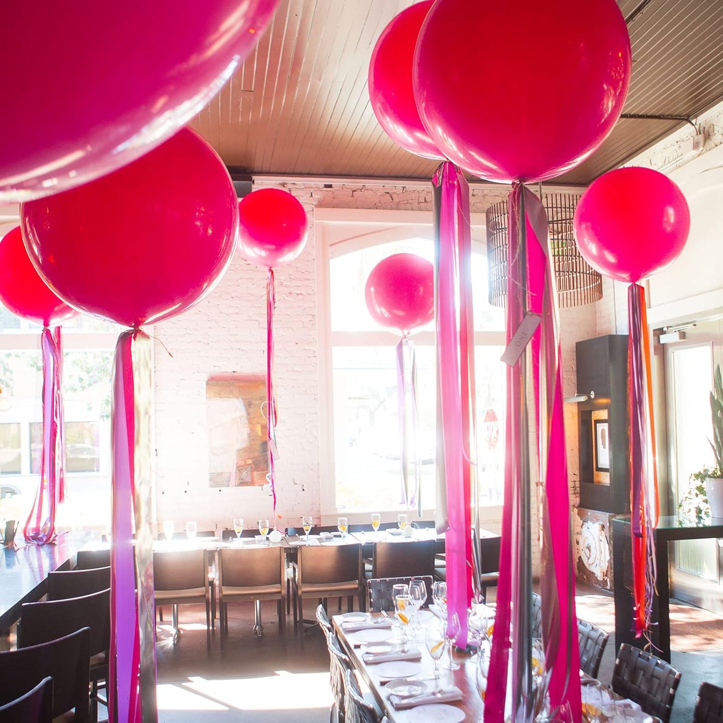 PartyWoo Hot Pink Balloons 4 pcs 36 Inch Extra Large Big Jumbo Giant Dark Pink Magenta Fuchsia Latex Helium Balloons for Wedding Baby Shower Gender Reveal Birthday Party Decorations Pink-Y12