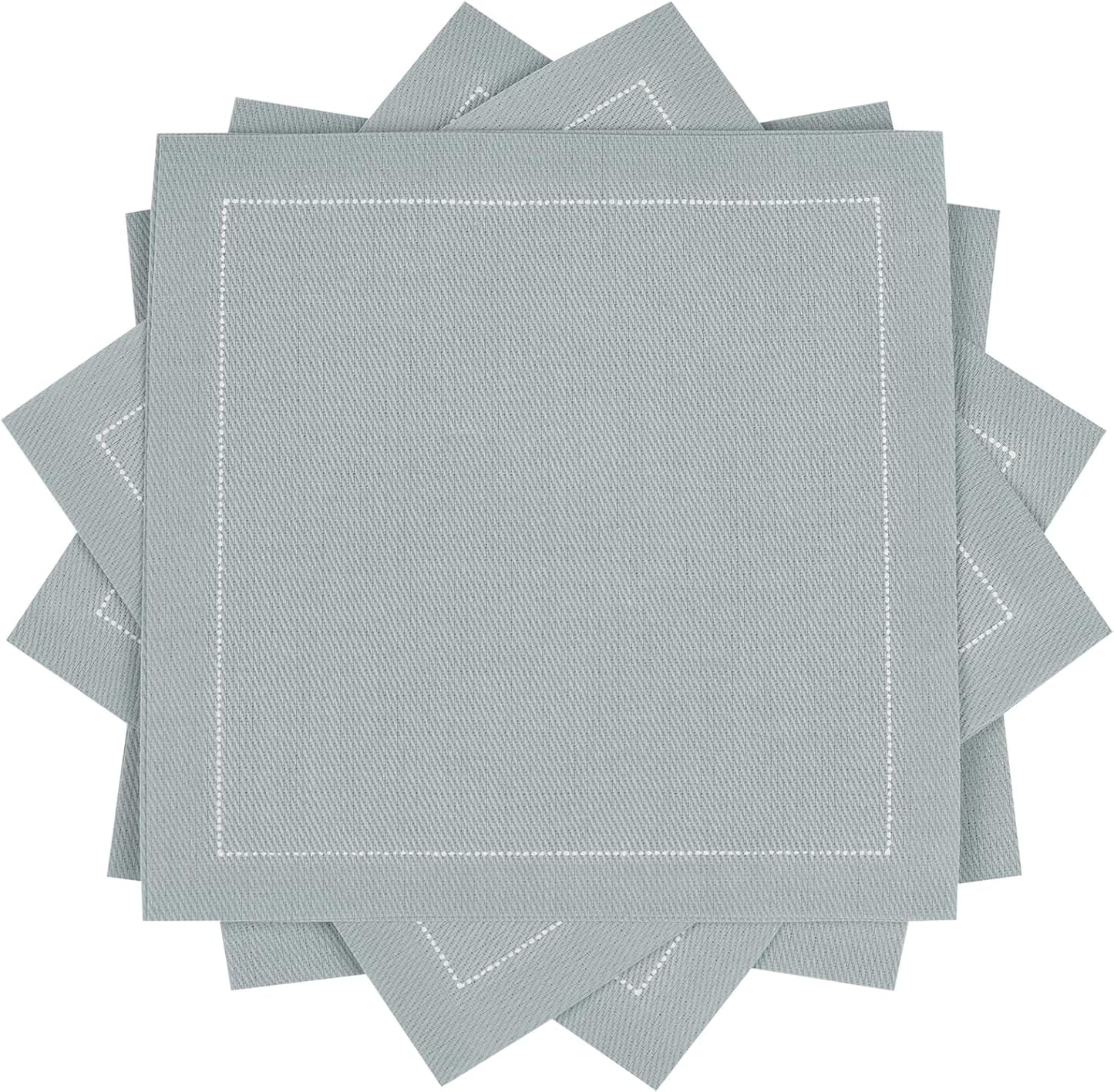Five Star Napkins Cotton Cocktail Napkins, Beverage Napkin, Bar Napkin, Party Napkins, Small Napkins, Napkins for Events, Holidays, Weddings, Parties 4.5" x 4.5" - Single Use (50 x) Pearl Grey