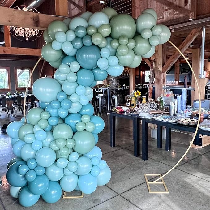 Kelfara Dusty Blue and Green Balloons, 80 pcs 12 Inch Retro Avocado Green Sea Blue Teal Nude Balloons for Birthday Baby Shower Graduation Engagement Bridal Shower Party Decorations