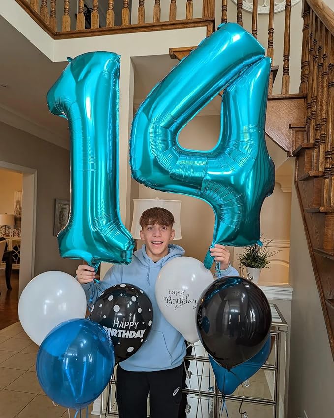 Light Blue Number 3 Balloon 40 Inch, 3rd Birthday Celebration Supplies for Girls Boys Women Men, 3 Balloon for Girls Boys Theme Party