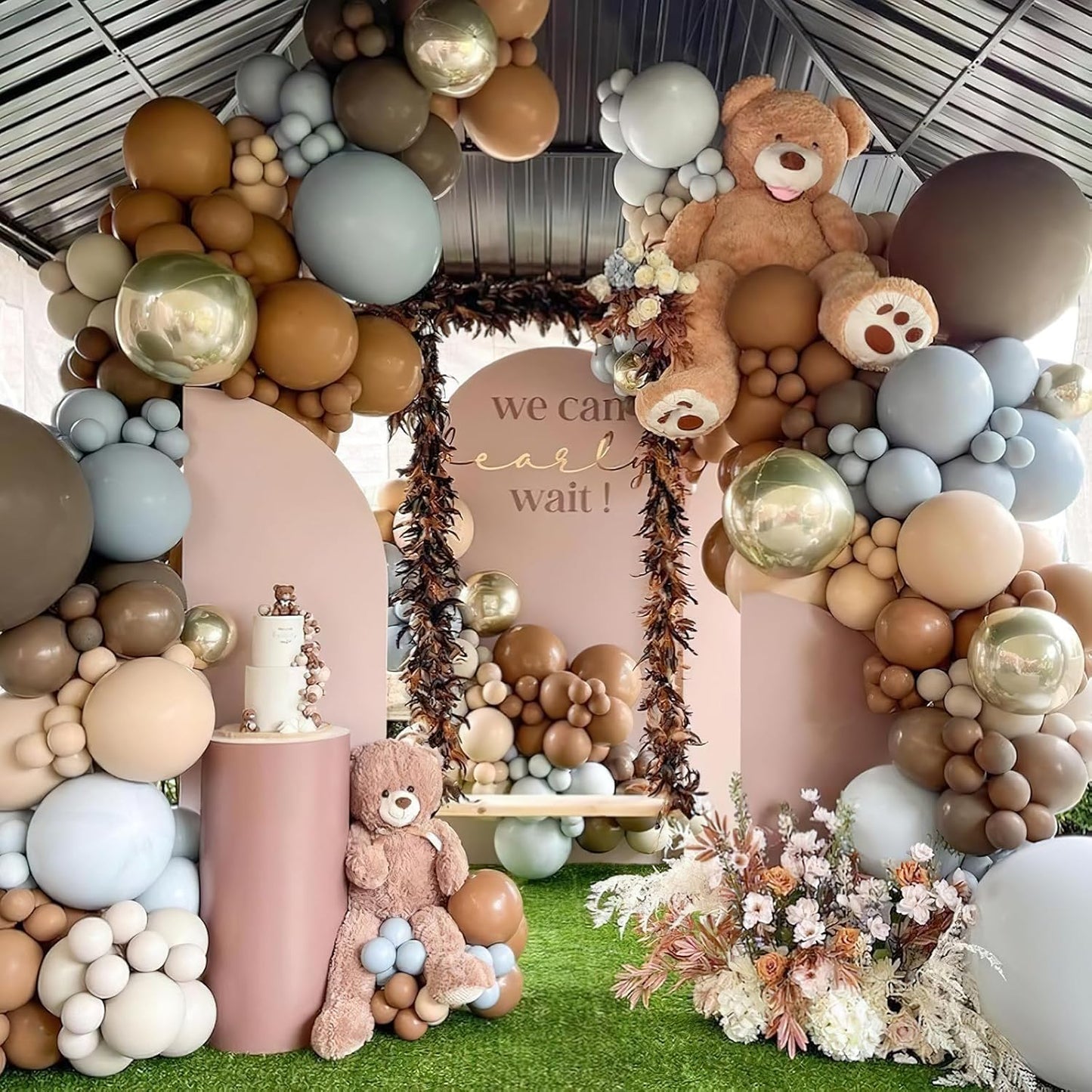 PartyWoo Brown Balloon Arch Kit Garland 100 pcs Shades of Brown Neutral Boho Tan Balloons Different Sizes of 18 12 10 5 Inch for Baby Shower Safari Wedding Anniversary Birthday Party Decorations