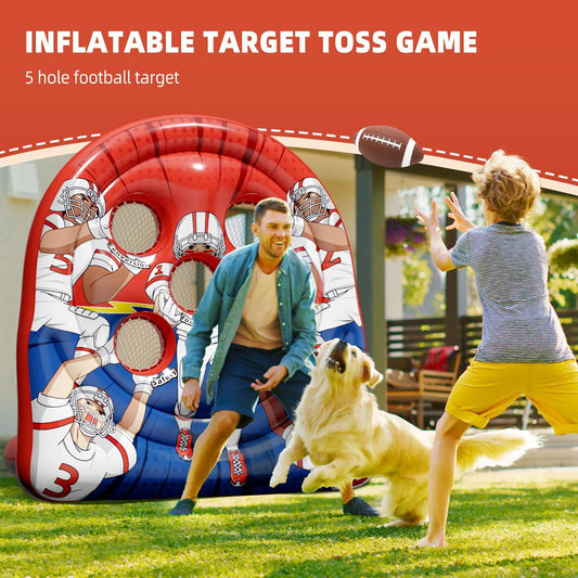 Football Target Toss Game - Inflatable Football Throwing Target Toy - Carnival Party Games Outdoor Yard Game for Kids and Adults