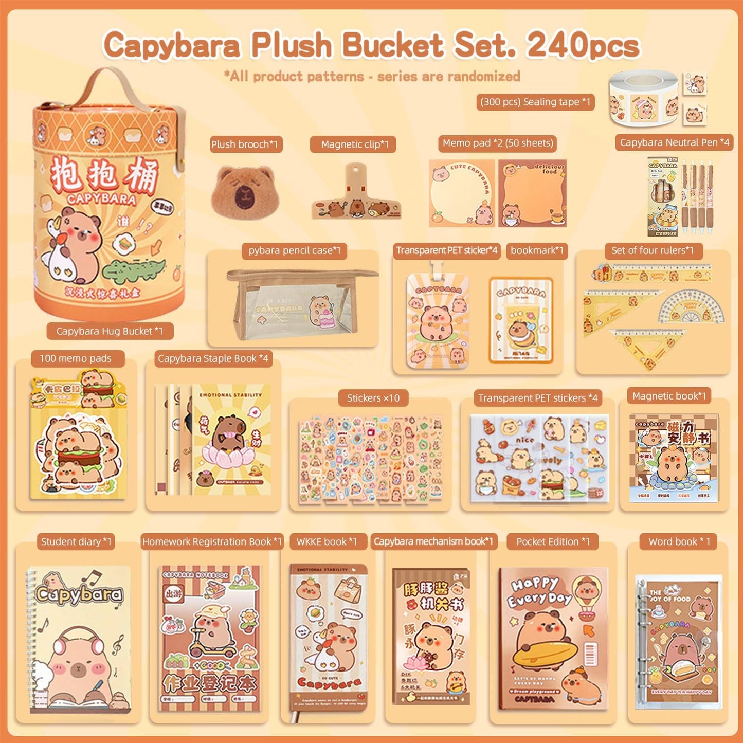 School Supplies Set - 308 Pcs Back to School Kit with Stickers for Kids, Note Pads, Water Bottle Stickers, Animal Sticker & Pocket Notebook for Students