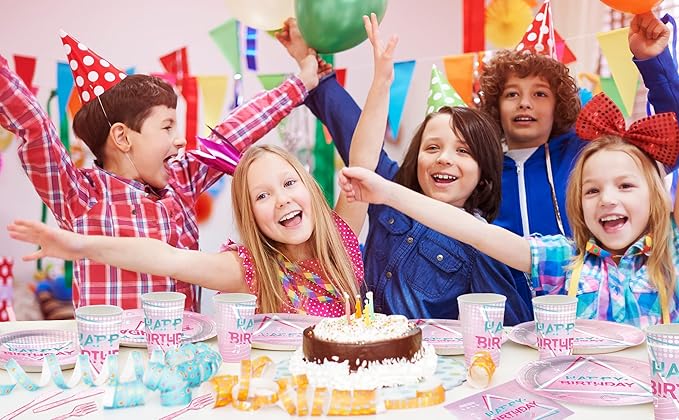 168Pcs Singer Party Supplies Tableware Set Party Plates Napkins Cups Knives Forks Spoons for Kids Boys Girls Birthday Party Decorations Serve 24